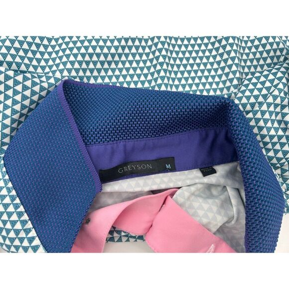 Greyson Volcano Diaries Geometric Polo Shirt Men's Medium - Picture 2 of 4